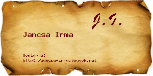 Jancsa Irma névjegykártya