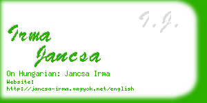 irma jancsa business card